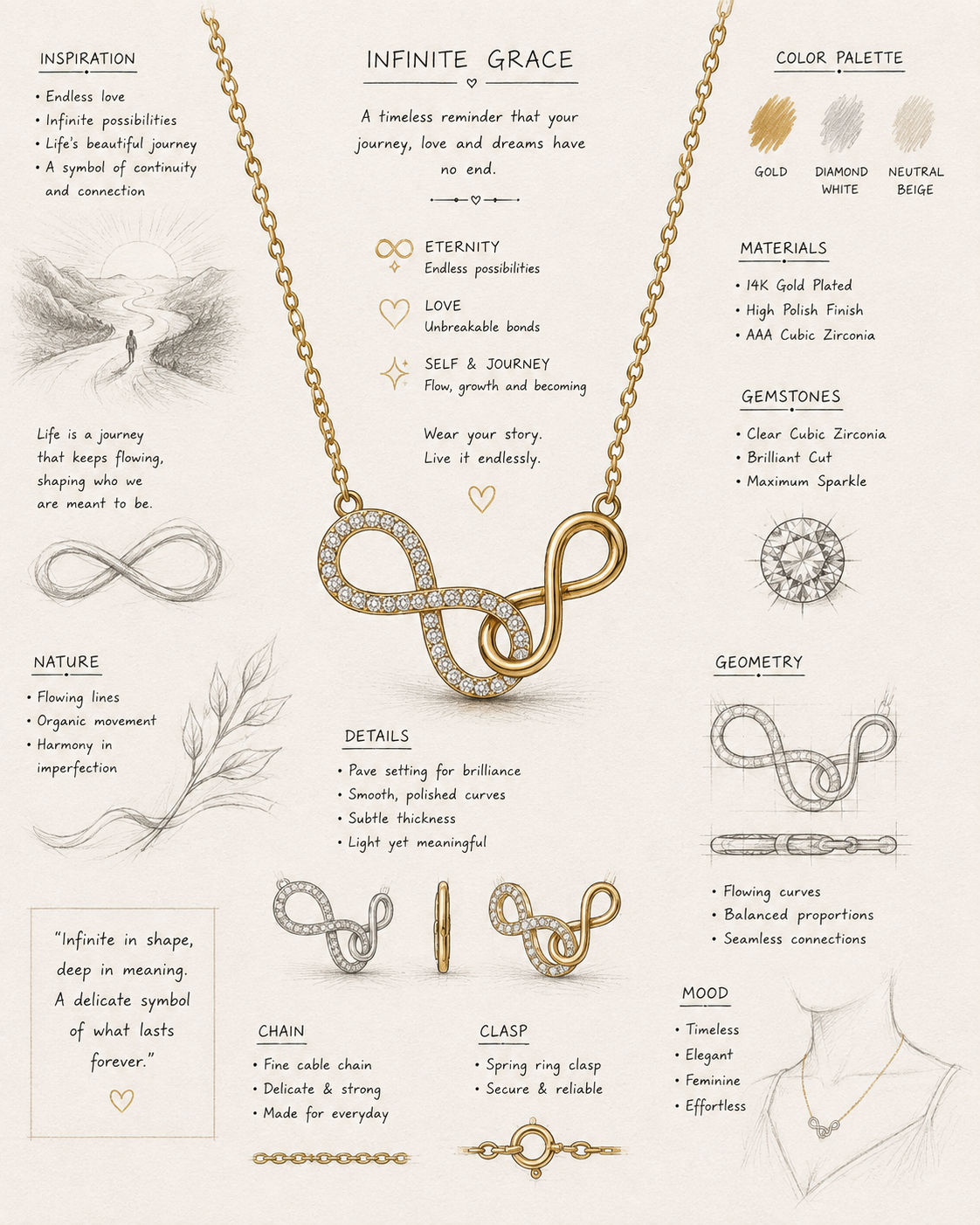 Milan Infinity Pendant Necklace