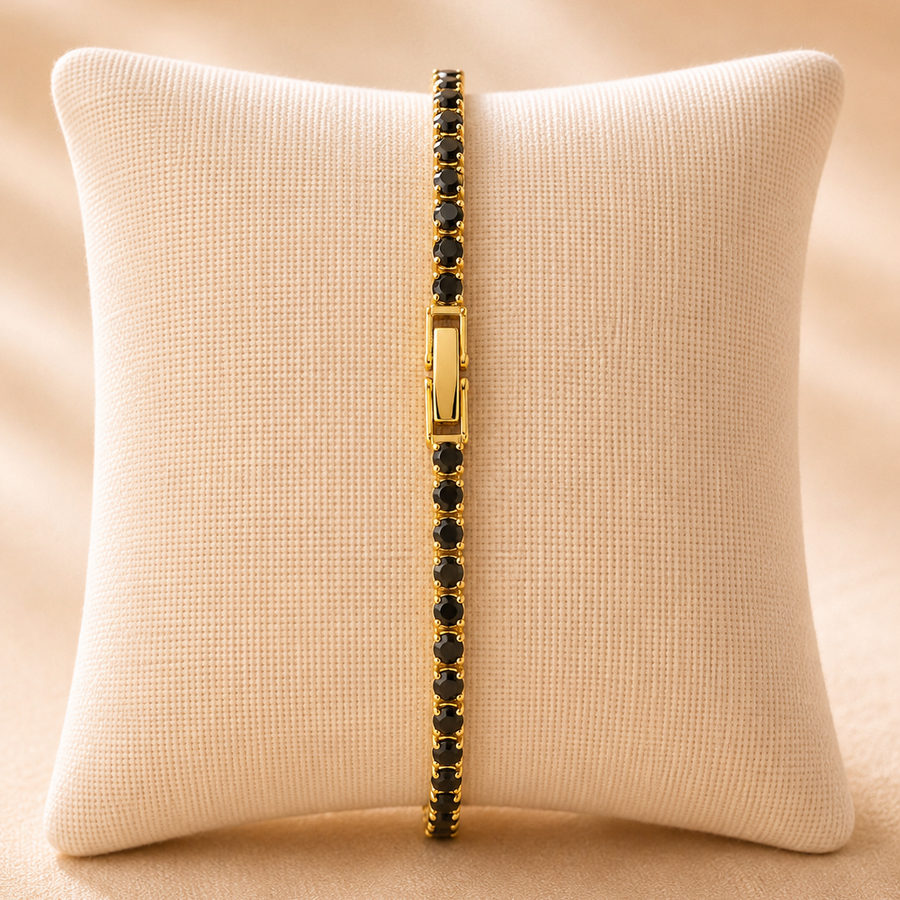 Noir Line Black Stone Tennis Bracelet | Milan Jewelry